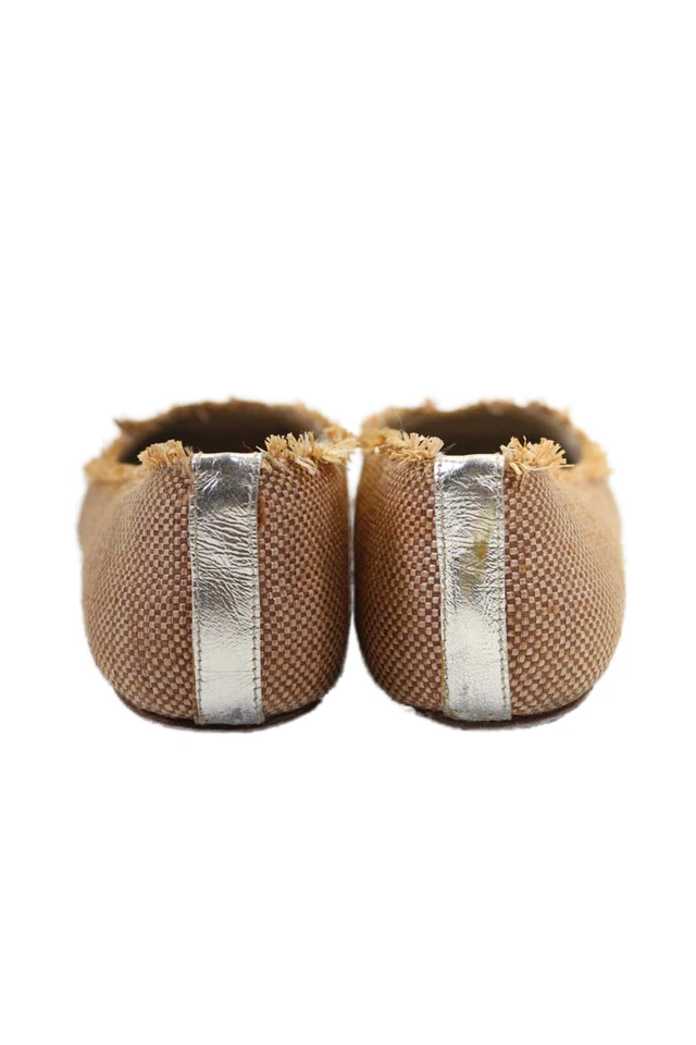 FS/NY Womens Slip On Woven Silver Toe Flat Shoes Beige Size 6.5 US - Image 3 of 4