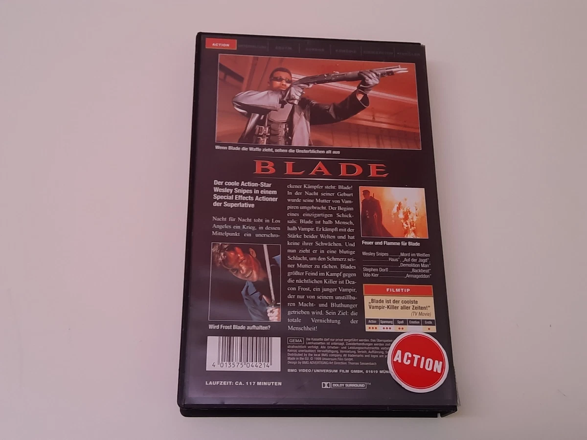 Blade 1998 Uncut VHS German PAL Video Großbox Wesley Snipes Stephen Dorff