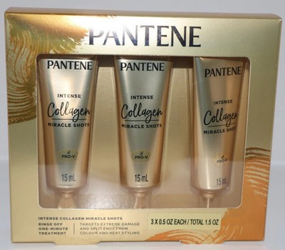 NEW Pantene Intense Collagen Miracle Shots 3 Pack 15mL Each Protein Treatment
