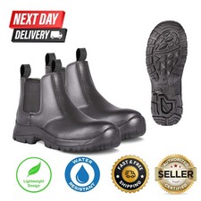 Image of Dealer Boots Mens Safety Chelsea Steel Toe Cap Leather Water Resistant Shoe 3-13