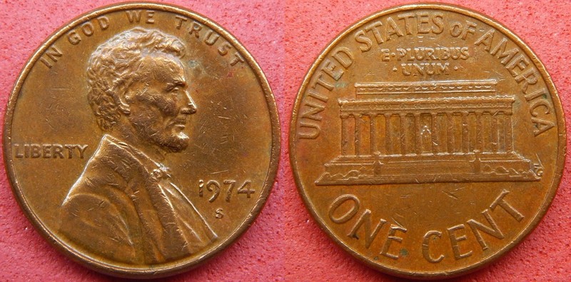 1974 S. Lincoln Memorial Cent / Penny / DDO - DDR / AU