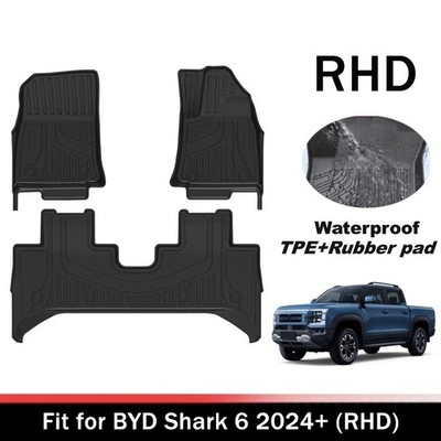 3PCS Floor Mats All Weather Anti Slip Waterproof Fits For BYD Shark 6 2024-2026