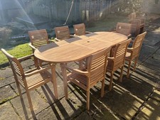 Outdoor Teak 8 Seater  Table Set Extender 100 Cm Wide 180/240 Long Winter Sale