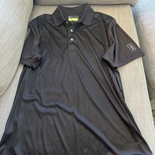 PGA Tour Pro Series Black Polo Shirt Medium Men's Athletic Fit