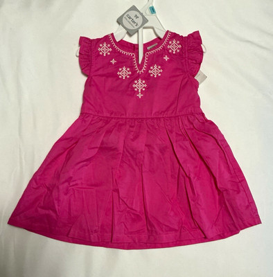 Carter's Baby Girls Pink Embroidered Sleeveless Dress & Bloomers Set 6M