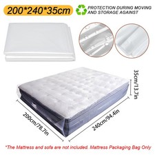 Mattress Bag 2 PK Plastic Bed Cover for Moving and Storage 3.2 Mil  King Size