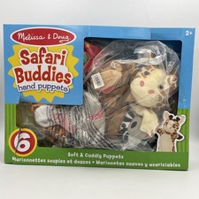 Melissa Doug Safari Buddies Hand Puppets Set of 6 Damaged Box