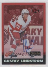 2020-21 O-Pee-Chee Platinum Retro Rookies Rainbow Red Gustav Lindstrom Auto 0uy