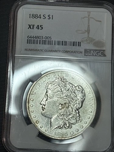 1884 S Morgan Silver Dollar NGC XF 45 🇺🇸  original mint luster 🔥