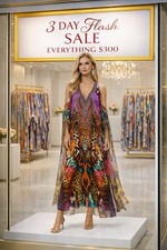 Camilla Surrealist Suspension Tie Front Multiwear Dress Size M