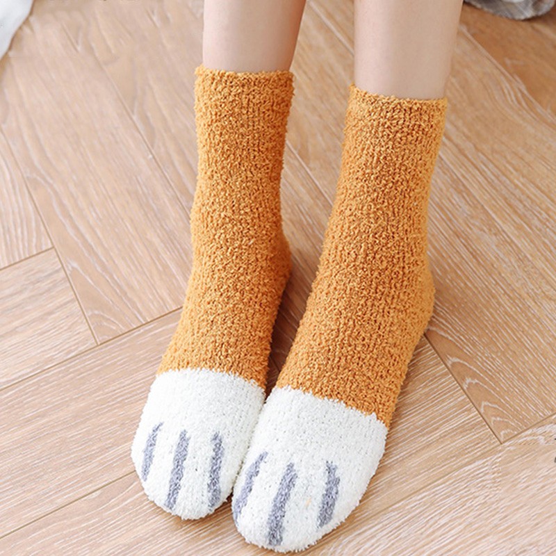 SAOLA Calze donna in cotone zampa di gatto EU 34 40 calzini casual da terra con suola antiscivolo