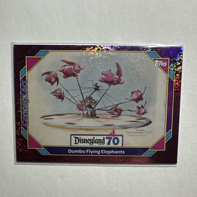 Disneyland 70th Anniversary Topps Dumbo Flying Elephant Pink Shim B1