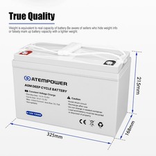 Atem Power 135Ah 12V AGM Deep Cycle Battery Portable 4WD Sealed Marine Solar SLA — image 10