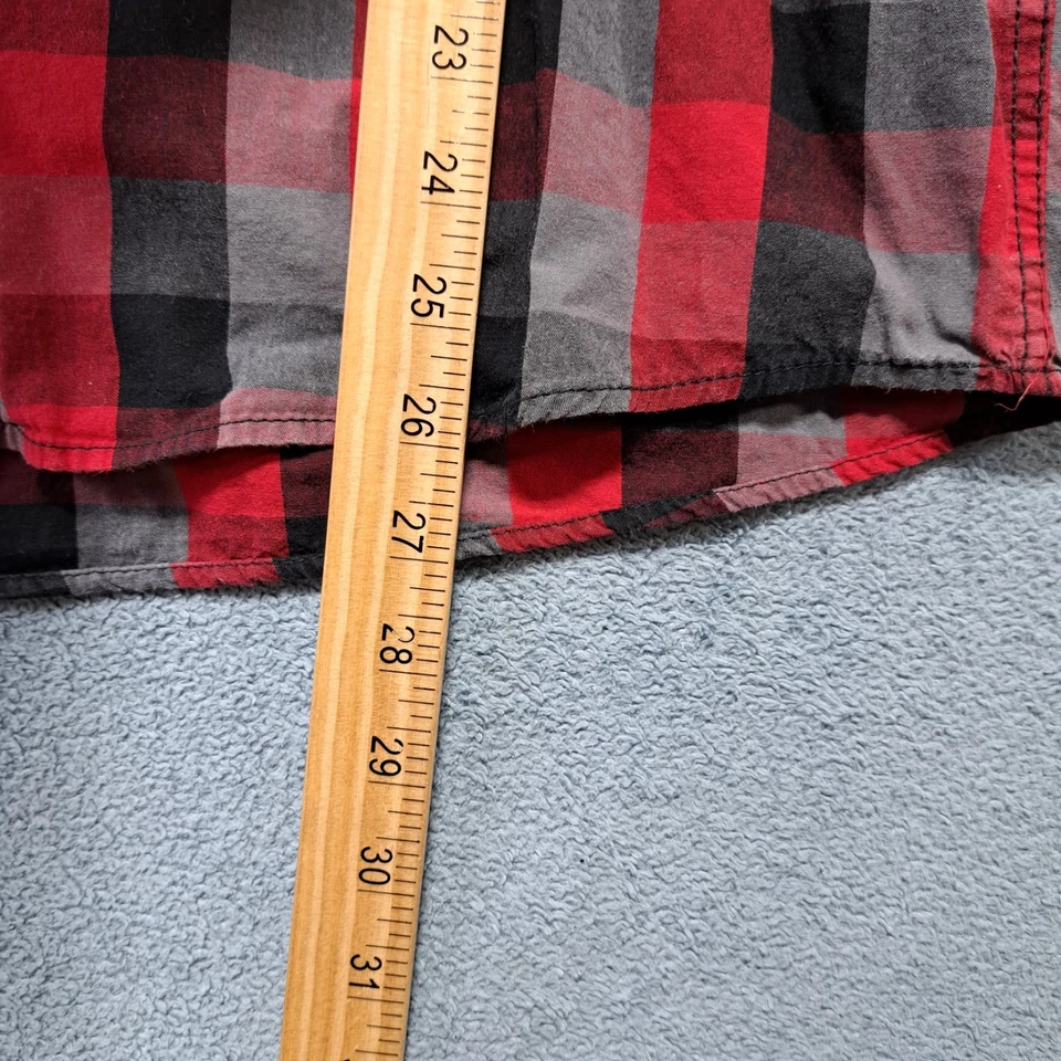 Eighty Eight Button-Up Shirt Mens Size Medium Red Plaid Collared Long Sleeve - Image 3 of 4