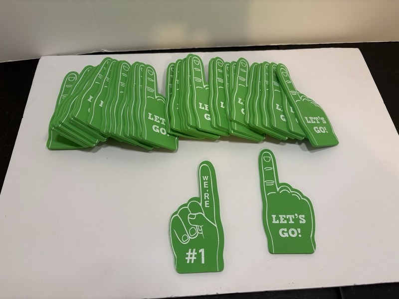 5” Green Foam Fingers We’re #1, Lets Go 39ct