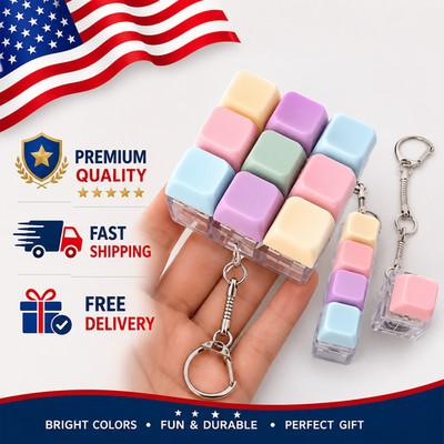 Keyboard Fidget Toy, Fidget Clicker Keychain Stress Relief Button Toy for Adults