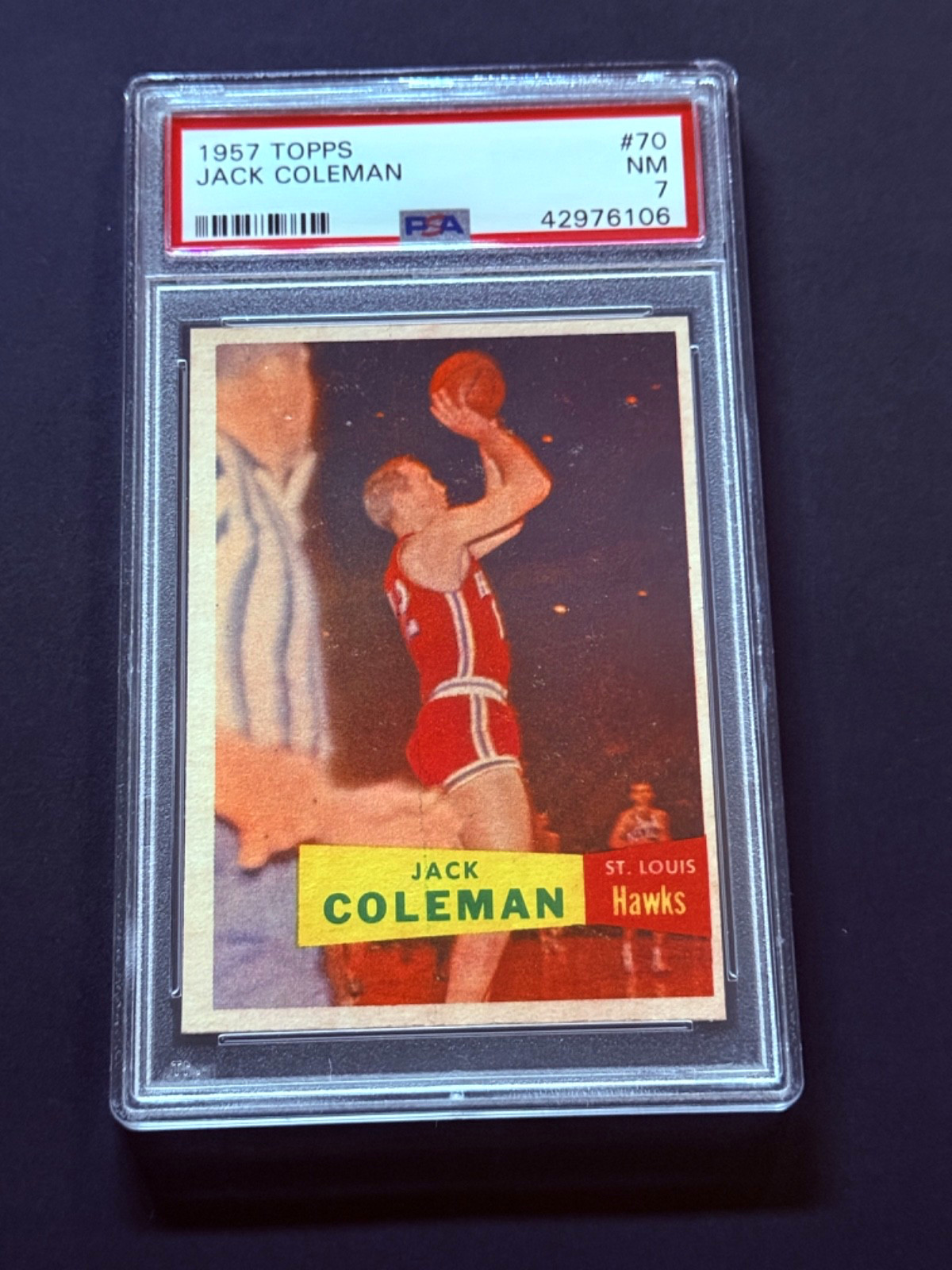 1957 Topps #70 Jack Coleman PSA 7