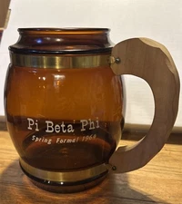 Vintage 1960’s SIESTA WARE  Beer Keg Mug Pi Beta Phi Spring Formal 1964 8 1/4”D6