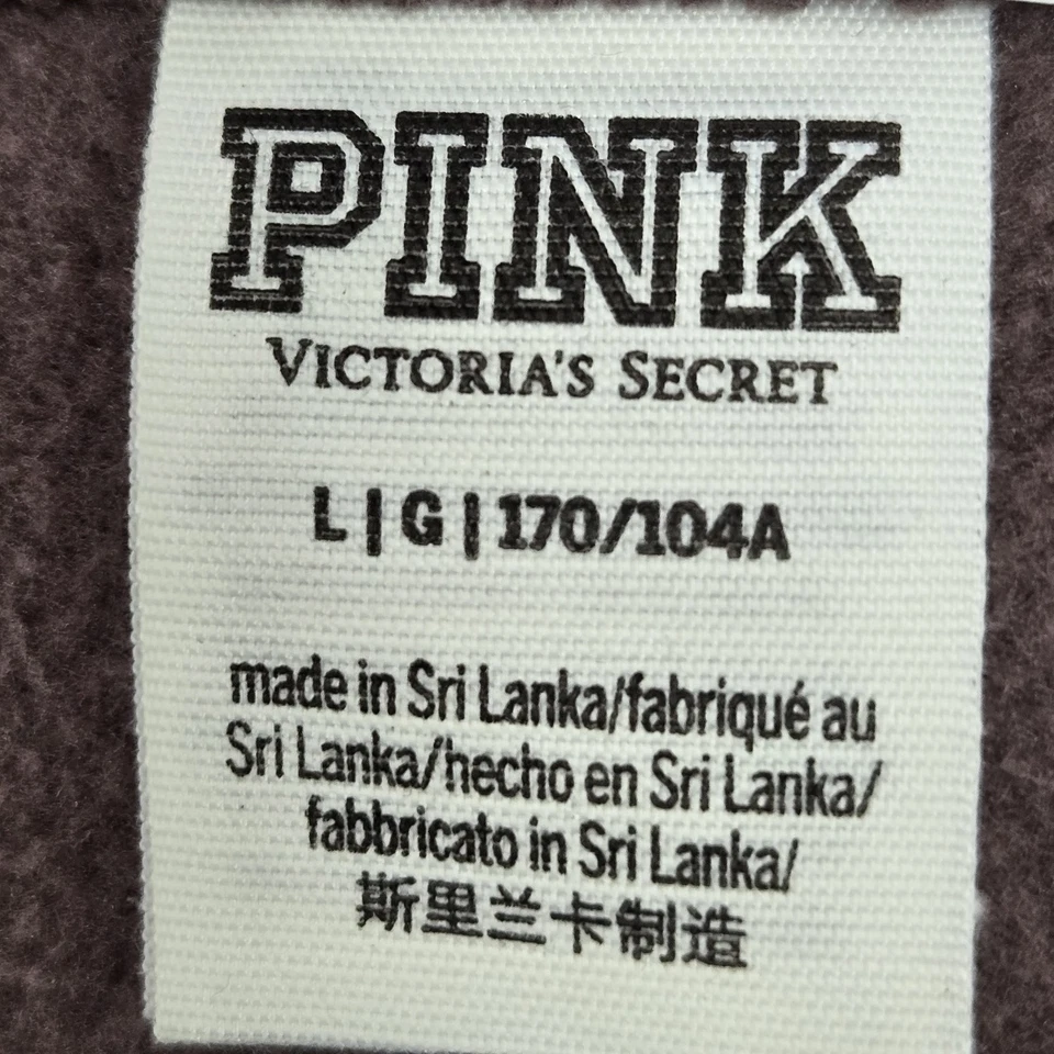 Victoria's Secret ROSA Mujer Sudadera L Marrón Crop Polar Manga Larga Foto 3 de 4