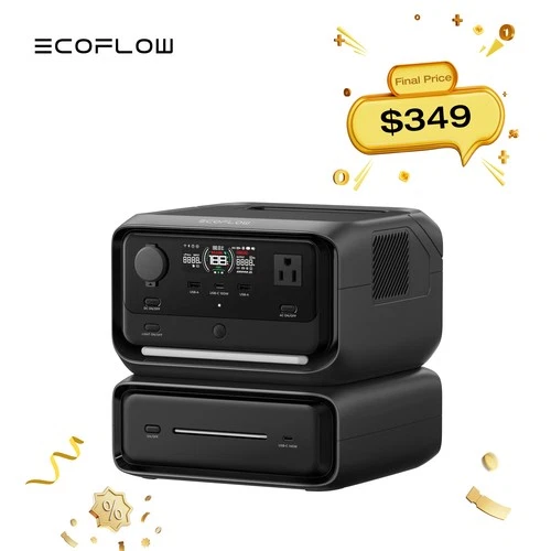 EcoFlow 572Wh Portable Power Station River 3 Plus with EB300 Extra Battery