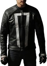 Giacca Moto Uomo Classica Corsa Elegante Celebrità Biker Pelle Piloti