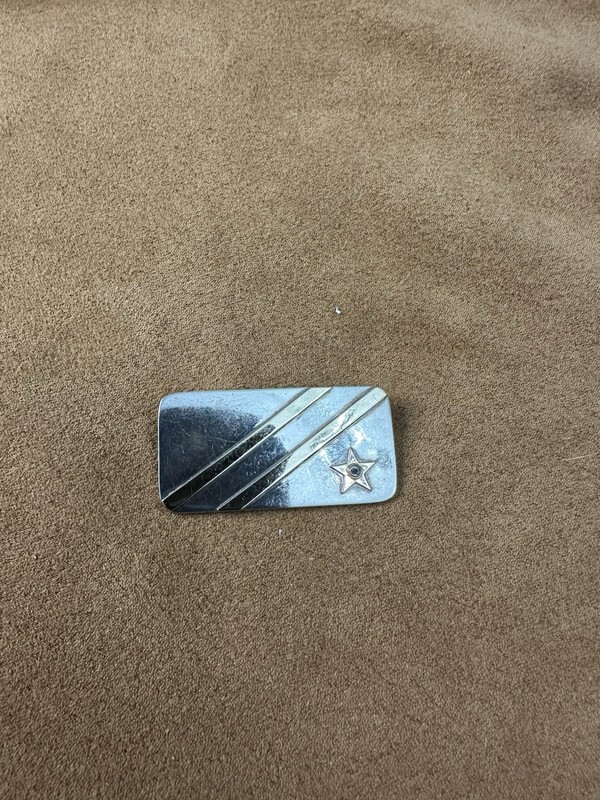 Vintage Sterling Silver & 14K Gold Pendant with Tiny Star and Diamond Accent