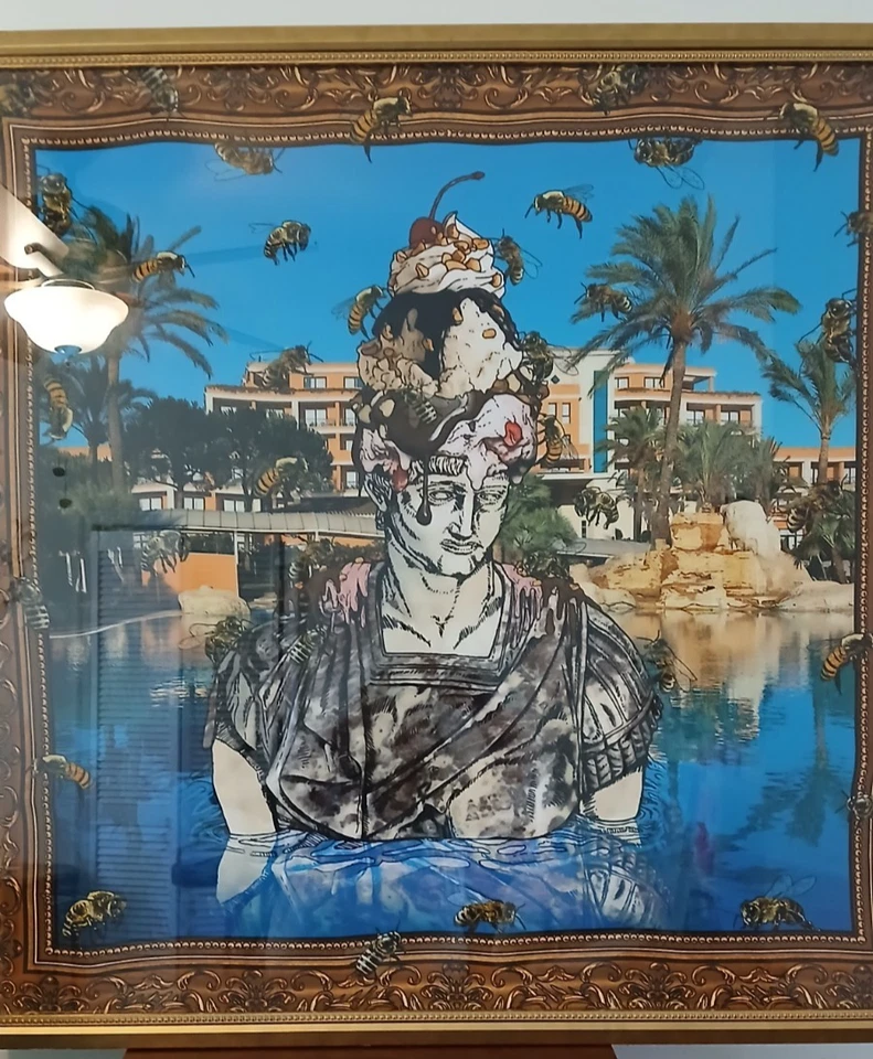 Framed Jean-Paul Lespanard 100% Silk Crepe Scarf - - Image 3 of 4