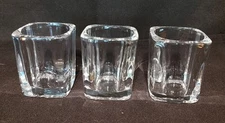 Lot of 3 Clear Heavy Base Glass Whiskey Shot Glasses Square 1.5 oz - 2 oz