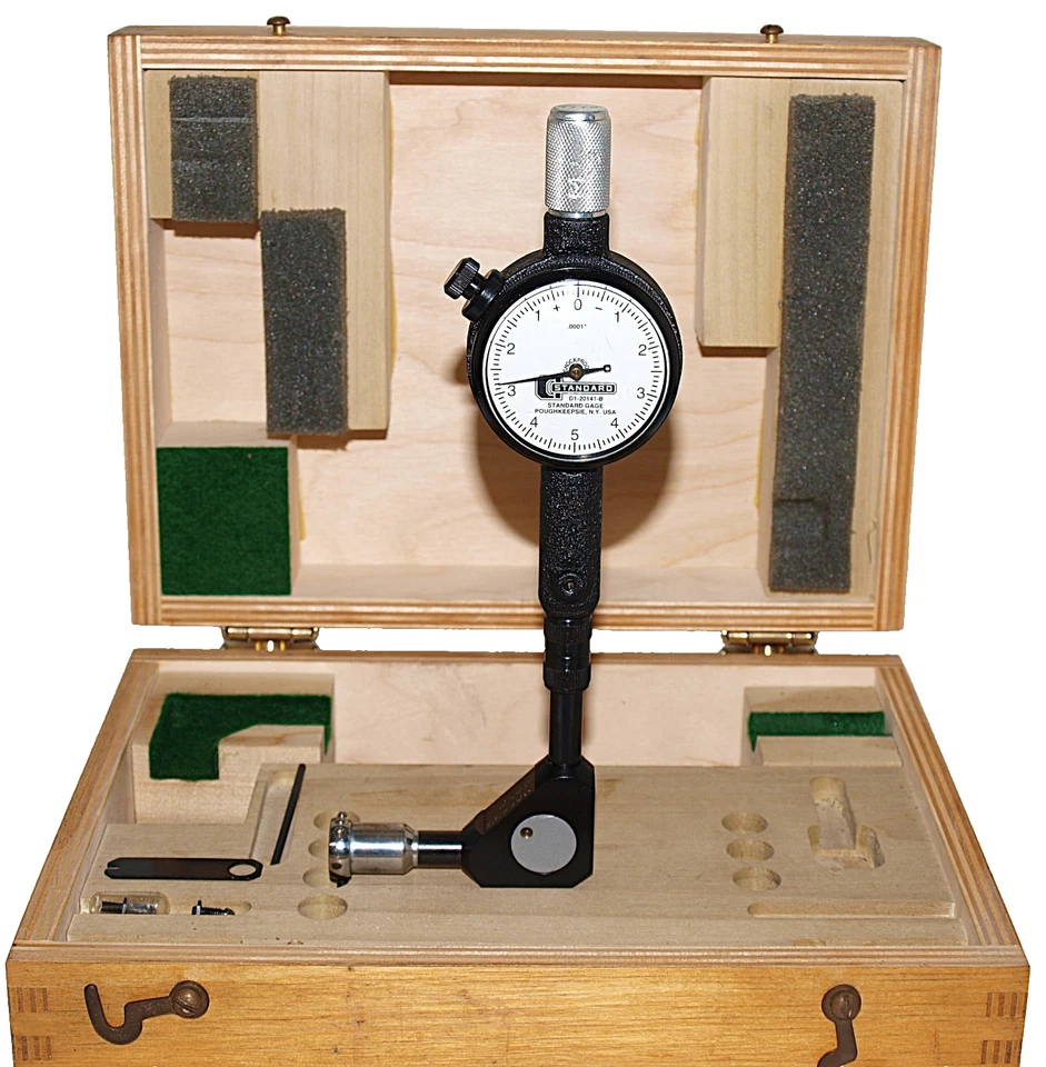 BEAUTIFUL STANDARD 1A DIAL BORE GAGE with ANGLE ATTACHMENT .625-1.0" x .0001" - Image 3 of 4