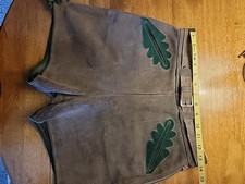 Vintage German Lederhosen Suede Leather Bavarian Boy Mens Shorts Octoberfest
