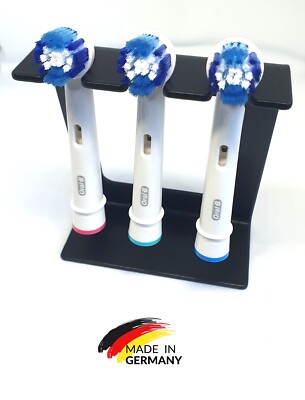 Zahnbürstenhalter für 3 Oral-B oder Philips Aufsteckbürsten Oral B in schwarz