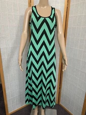 Just Love~Women's Green/Black Striped Maxi Dress~ Size S