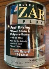 ZAR ULTRA PLUS 144 TEAK NATURAL/GLOSS Stain and Polyurethane All in One QUART
