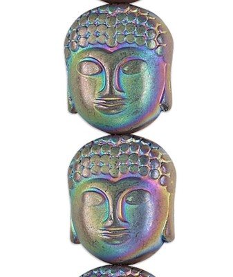 Hemalyke Matte Rainbow 3D 10x9mm Buddha Head Beads with 1mm Hole 1 Strand(39)