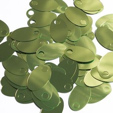 Large Hole Oval Sequin 1.25" Lime Green Fluorescent Shiny Metallic Made in USA