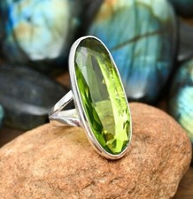 Peridot Gemstone Handmade 925 Sterling Silver Jewelry Ring For Thanksgiving
