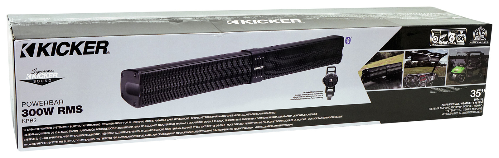 Акустическая система Kicker 47KPB2 KPB2 34 с питанием от Bluetooth для квадроциклов UTVRZR Soundbar