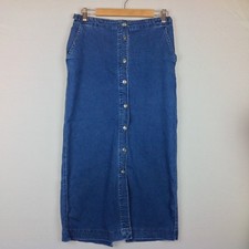 Vintage Charter Club Denim Jean Maxi Modest Skirt Womens 8 Stretch
