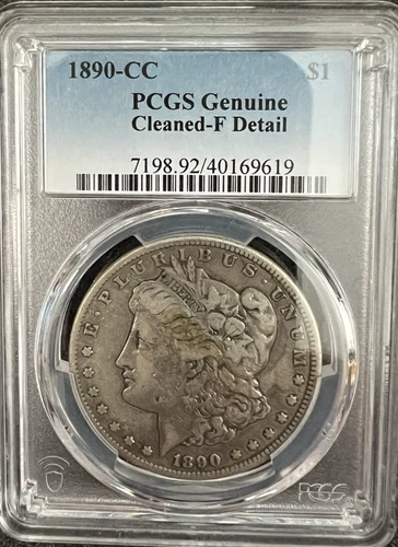 1890-CC Morgan Dollar PCGS FINE DETAILS Cleaned KEY DATE $1