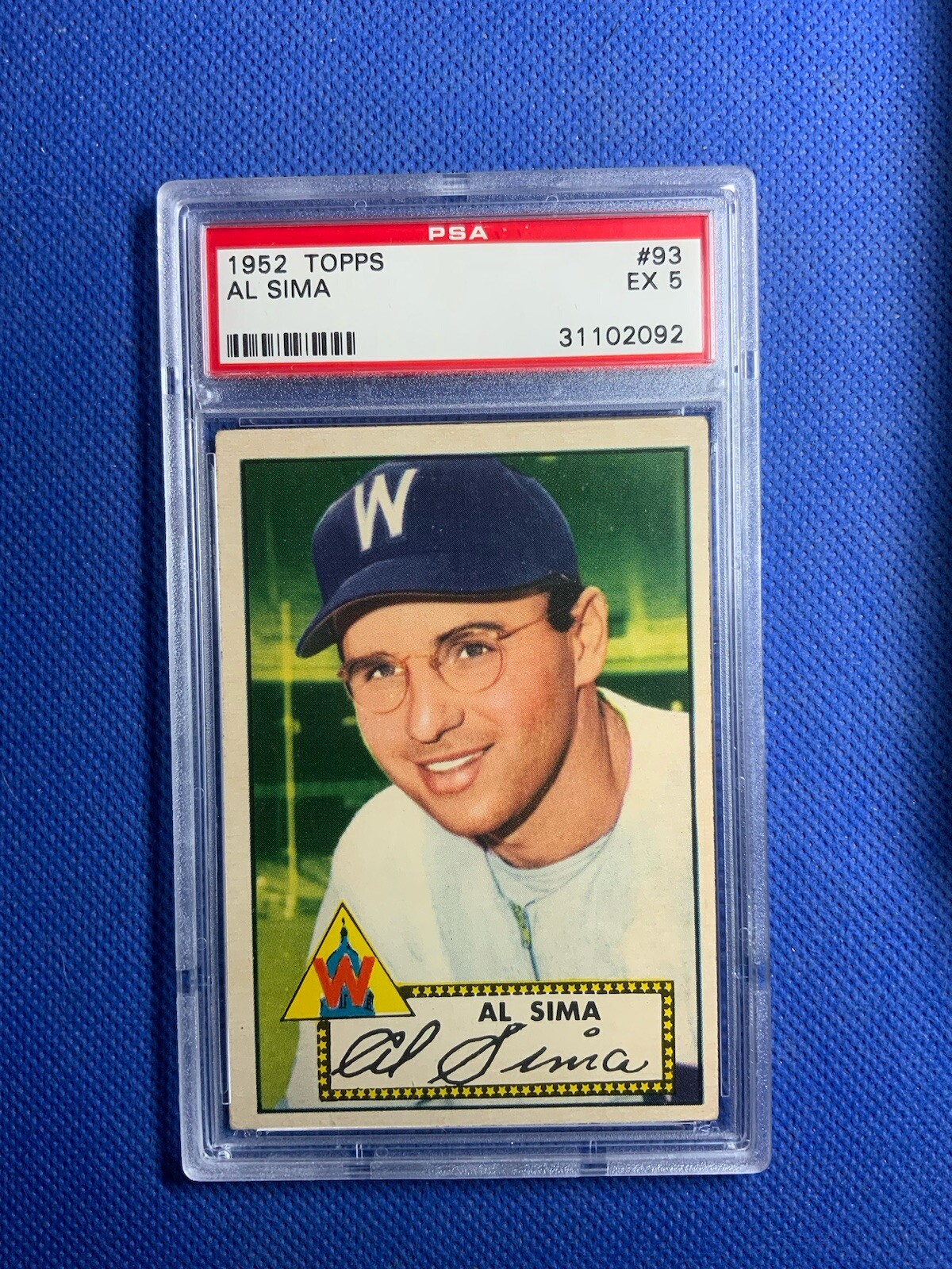 1952 Topps #93 Al Sima Washington Senators PSA 5 Ex