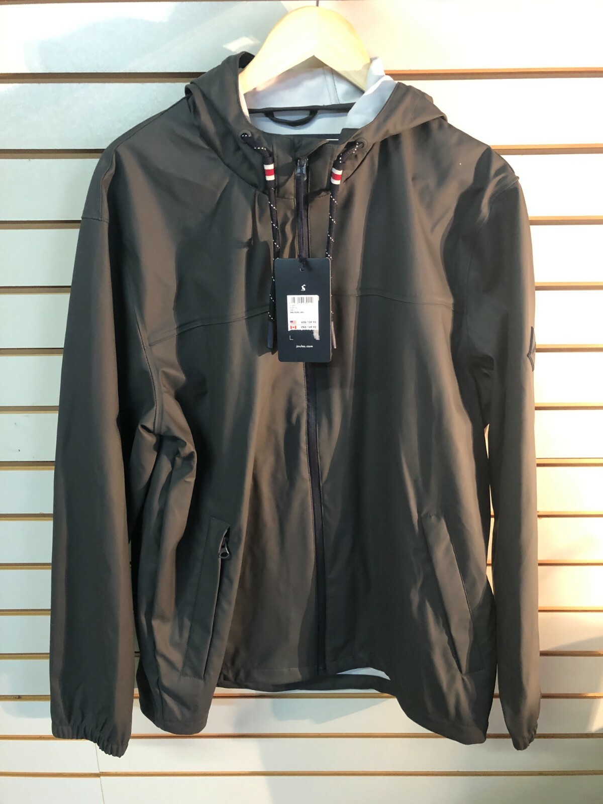 Joules Grey Waterproof Zip Rain Coat 