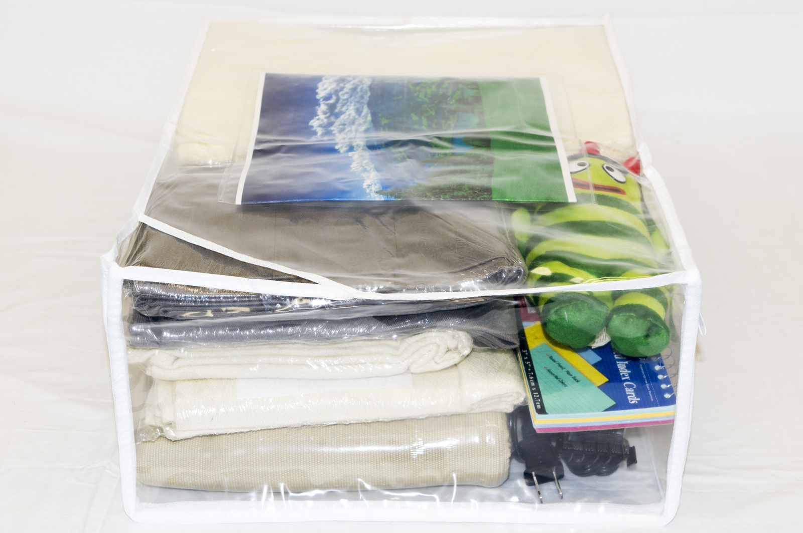 Clear Vinyl Zippered Comforter Storage Bags 13" x 19.5" x 6.5", 10Pack