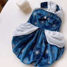 Gato Perro Lindo Vestido Princesa Mascota Fiesta Cachorro Terciopelo Tela Forrado Vellón Vestido para Mascotas