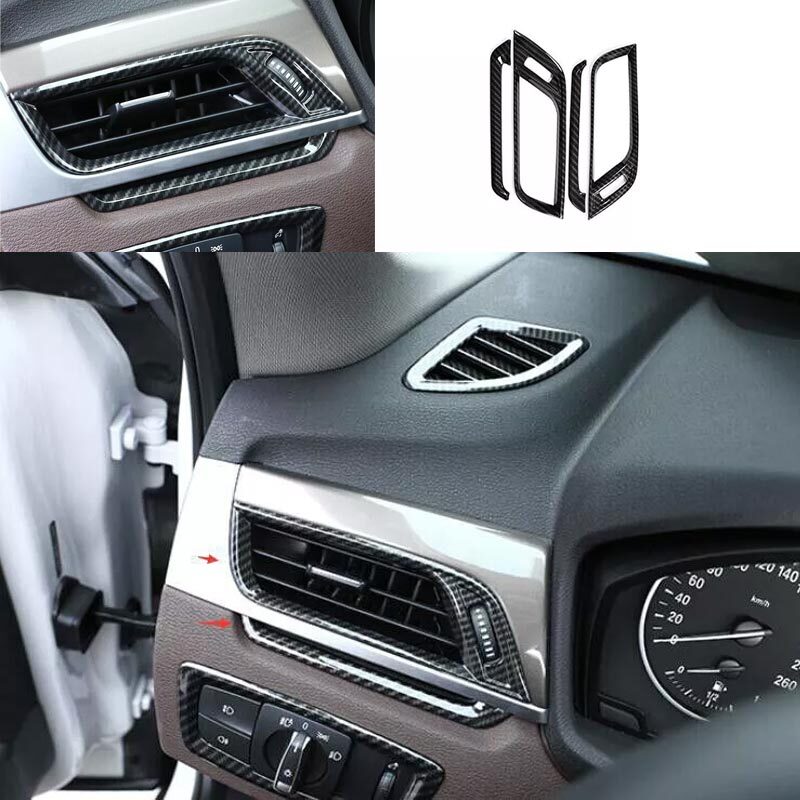 Carbon Fiber Fit For BMW X2 F39 2018-2021 Cover Trim Console L&R Air Outlet Vent