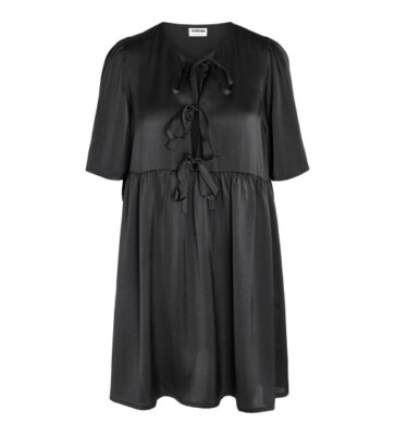Noisy May Leyla Puff Short Tie Dress - Size L - NWT
