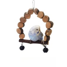 Woodchip swing parrot bird toy swing log ring stand