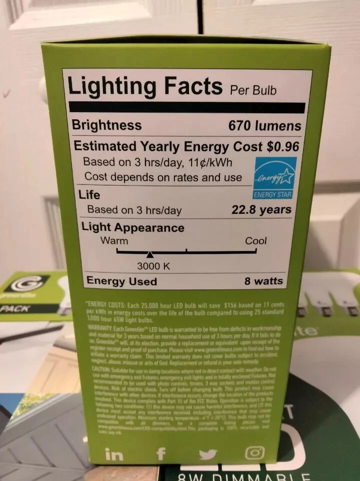 Greenlite BR30 LED Floodlight Bulbs 4-Pack – 65W Equivalent 3000K Dimmable - Image 3 of 3