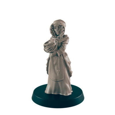 Human Female Washerwoman - Everyday Folk - Minis - EC3D - - Dungeons & Dragons -