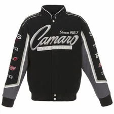  Authentic Camaro Collage Racing Embroidered Cotton Jacket JH Design Black 