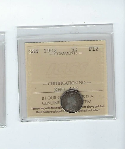 CANADA 5C CENTS 1902 KING Edward ICCS F